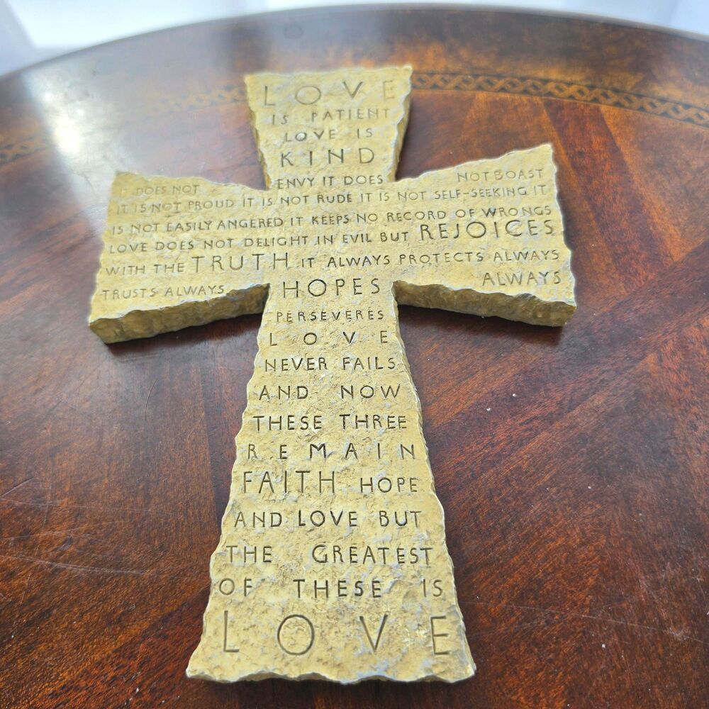 Inspirio Love is Patient Cross Wall Plaque 2000 Zondervan 1 Corinthians 13